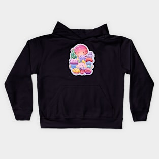 cute kawaii drawings design Kids Hoodie